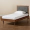 Baxton Studio Saul Mid-Century Dark Grey Fabric Upholstered and Walnut Brown Finished Wood Platform Bed-Twin 191-11526-11158-ZORO - alternate 4